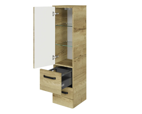 Kúpeľňová skrinka so zásuvkami a policami