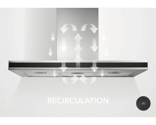 Digestor s funkciou recirkulácie a šípkami znázorňujúcimi prúdenie vzduchu