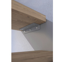 Konzola na pripevnenie drevenej police k stene.