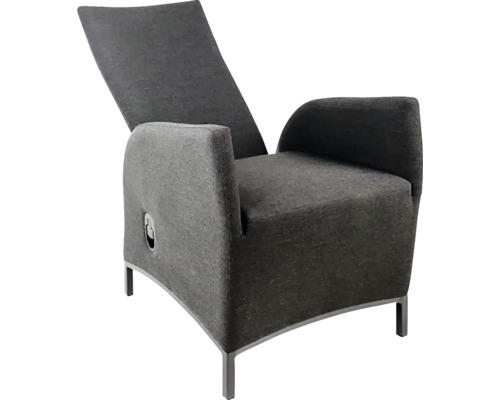 Nastaviteľné relaxačné kreslo s látkovým poťahom a kovovými nohami