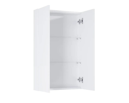 Otvorená biela závesná skrinka s dvoma policami