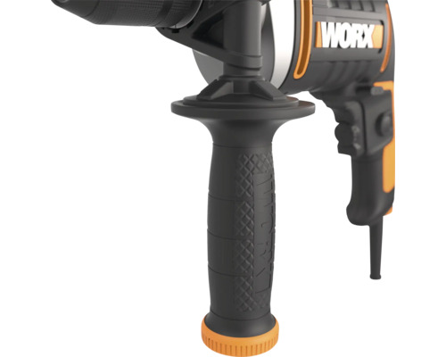 Detailný pohľad na vŕtačku s rukoväťou značky WORX
