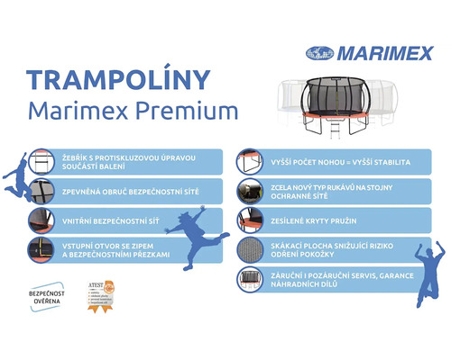 Prehľad vlastností trampolíny Marimex Premium