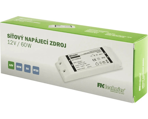 Sieťový napájací zdroj FK Technics 12V 60W v balení