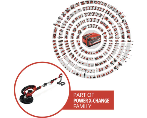 Einhell Power X-Change rodina s brúskou na sadrokartón a batériou