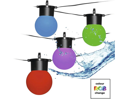 Svetelná reťaz s RGB žiarovkami meniace farbu