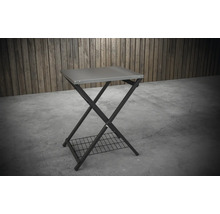 Skladací stolík s úložnou mriežkou