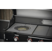 Plynový gril s grilovacím roštom a ovládacími gombíkmi