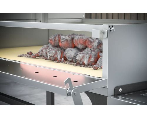 Gril s dreveným uhlím v zapaľovacom komíne