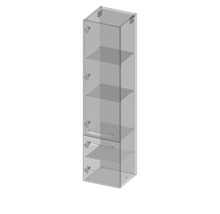 Vysoká skriňa s policami a zásuvkami