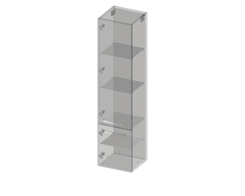 Vysoká skriňa s policami a zásuvkami