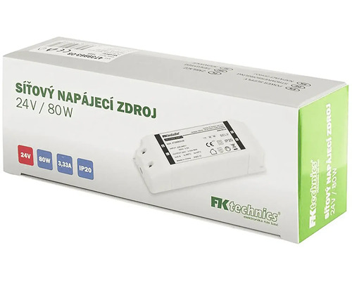Sieťový zdroj FKtechnics 24 V 80 W v balení