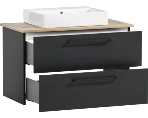 Skrinka pod umývadlo s dvomi zásuvkami a umývadlom na dosku