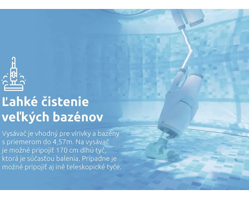 Čistič bazéna v plaveckom bazéne na čistenie dna bazéna