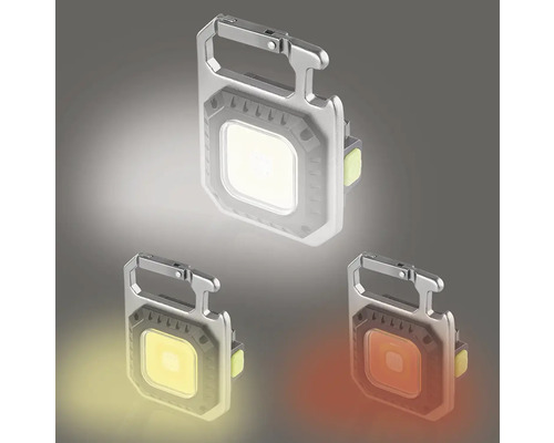 LED kľúčenka s karabínou a rôznymi farbami svetla