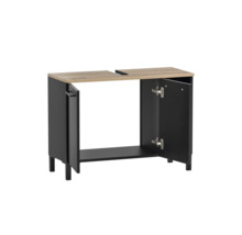 Skrinka pod umývadlo s dvomi otvorenými dvierkami a úložnou policou