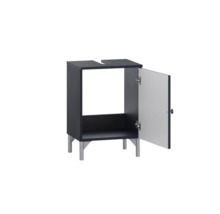 Skrinka pod umývadlo s otvorenými dvierkami a nožičkami