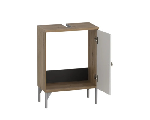 Skrinka pod umývadlo s dvierkami a výrezom pre umývadlo