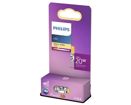 Žiarovka Philips LED, teplá biela, 2700 Kelvinov, pätica G4