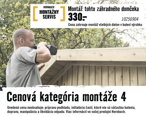 Montážny servis Hornbach pre záhradný domček