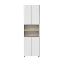 Vysoká skriňa s dvomi dvierkami a otvorenými policami