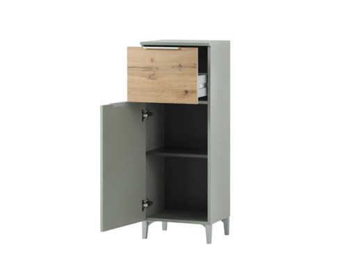 Kúpeľňová skrinka s dvierkami, zásuvkou a policami