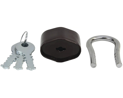 Visiaci zámok s tromi kľúčmi a strmeňom