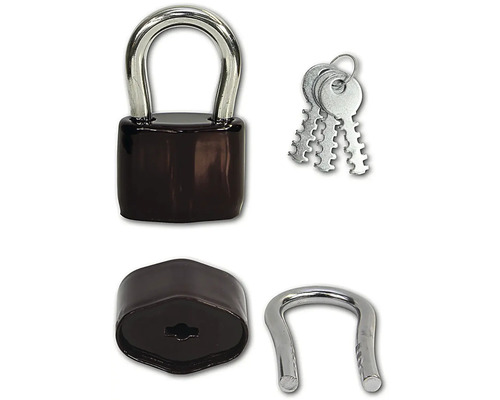 Visiaci zámok s tromi kľúčmi a strmeňom