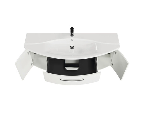 Umývadlo s umývadlovou skrinkou, umývadlo, zásuvka a dvoje dvierka