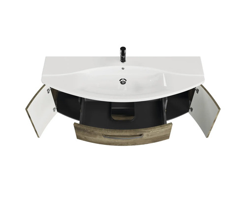 Umývadlová zostava s umývadlom, dvoma dvierkami a zásuvkou