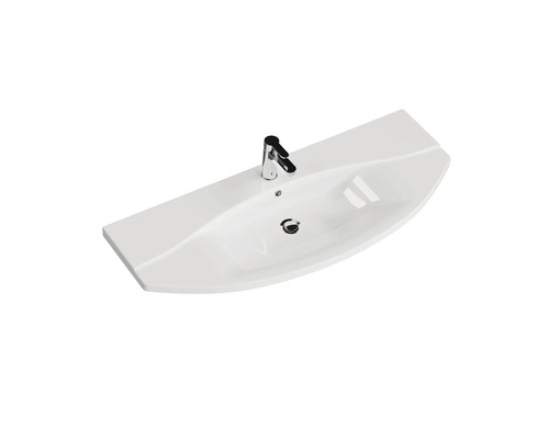 Polkruhové umývadlo na dosku s batériou