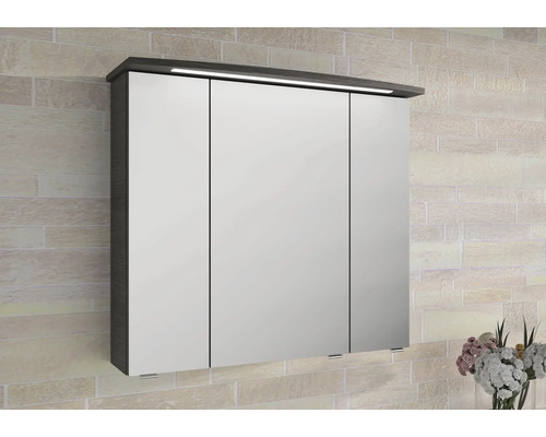 Zrkadlová skrinka s tromi dvierkami a osvetlením na montáž na stenu