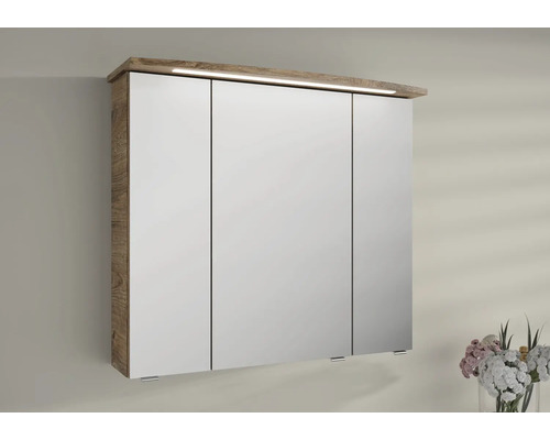 Zrkadlová skrinka s tromi dvierkami a osvetlením