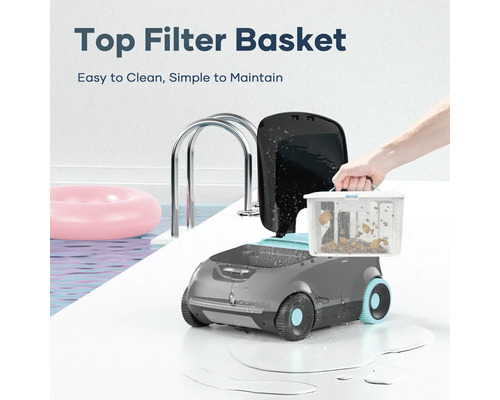 Automatický čistiaci stroj na bazény s filtračným košom