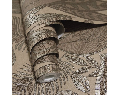 Rolka tapety s listovým vzorom