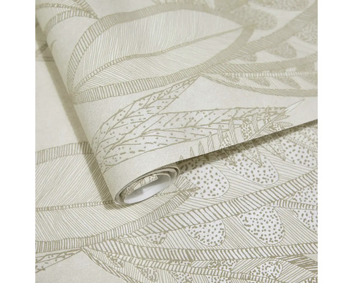 Rolka papierovej tapety s motívom listov