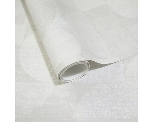 Rolka bielej tapety s kruhovým vzorom