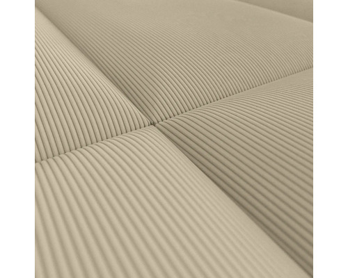 Detail béžovej menčestrovej látky s vertikálnymi rebrami