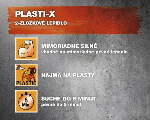 Informácie o dvojzložkovom lepidle Plasti-X