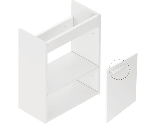 Biela závesná kúpeľňová skrinka s dvoma policami