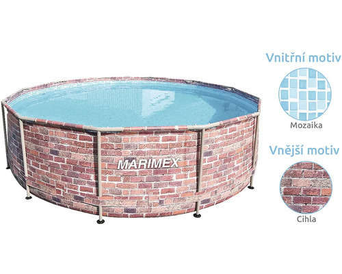Rámový bazén Marimex s tehlovým vzorom