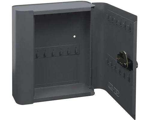 Otvorená skrinka na kľúče s háčikmi na kľúče