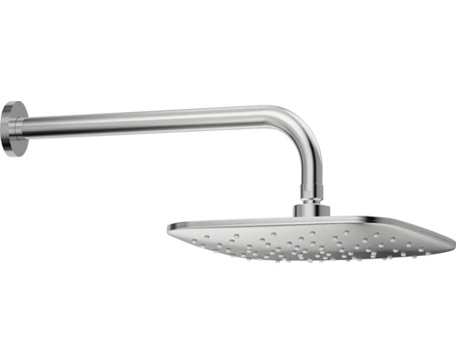 Štvorcová sprchová hlavica s nástenným ramenom do kúpeľne