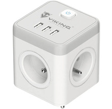 Napájacia kocka s tromi USB portami a vypínačom