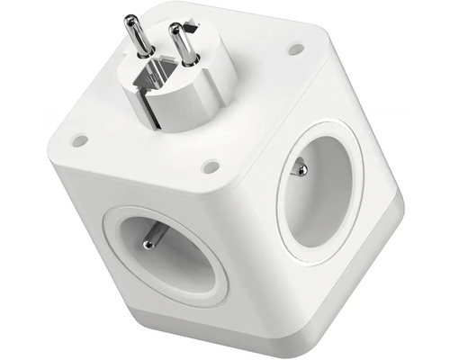 Zásuvková lišta v tvare kocky so zástrčkou