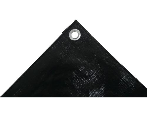 Detailný pohľad na čiernu plachtu s okami