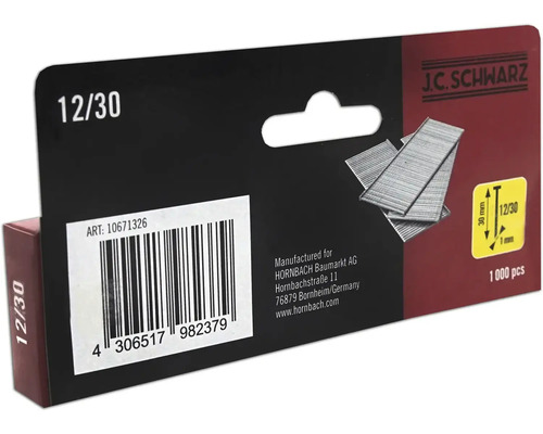 Sponky J.C. Schwarz 12/30, balenie po 1000 kusoch