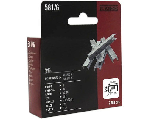 Sponky J C Schwarz typ 581/6, 2000 kusov