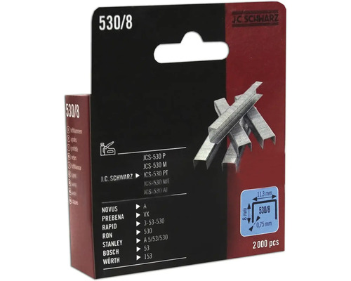 Sponky J.C. Schwarz 530/8, balenie 2000 kusov