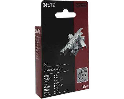 Sponky J C Schwarz typ 345/12, 600 kusov